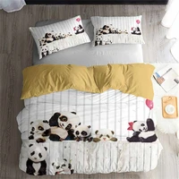 helengili 3d bedding set panda print duvet cover set lifelike bedclothes with pillowcase bed set home textiles xm 01