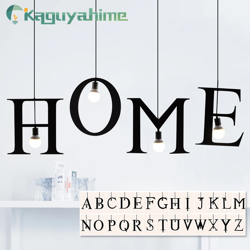 Kaguyahime подвесной светильник с буквенным принтом в скандинавском стиле s E27 DIY A to Z