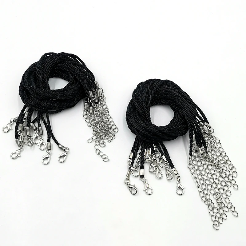 

10Pcs/Lot 1.8mm Nylon Cords with Lobster Clasps DIY Necklace Bracelet Accessories for Jewelry Making Supplies 52cm