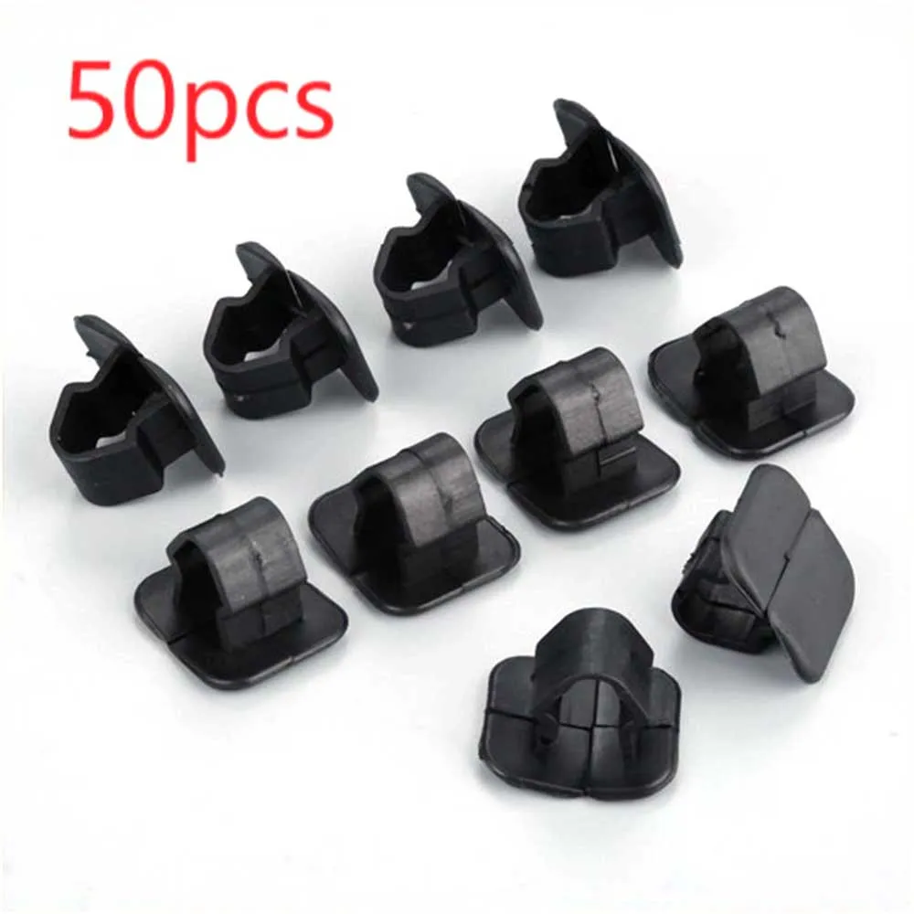 

50pcs Black Car Hood Cotton Insulation Lining Fasteners Clip Fit For Golf For Lavida Plastic Car Clips