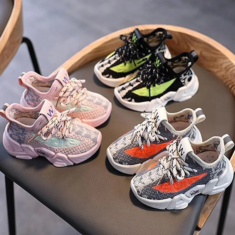 

New Spring Casual Shoes Children Breathable Mesh Sneakers Boys Girls Sports Flats Kids Baby Toddler School
