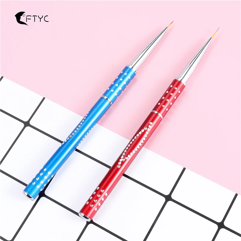 

1pc Acrylic Nail Art Brush Flower Design Lines Grid Extremely Fine Drawing Brush DIY Manicure Tool Nails Accessories