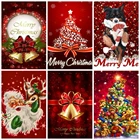 Рождественская Алмазная картина, декор, дерево, колокольчик 5D, сделай сам, полный набор для вышивки крестом, алмазная вышивка, пейзаж, ручная работа, подарок, искусство