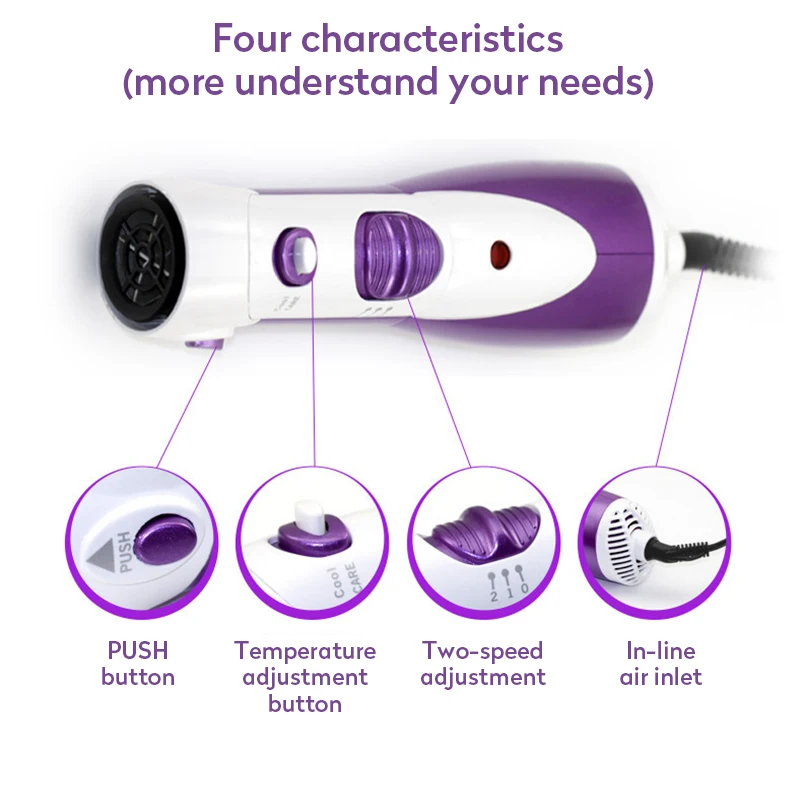 Фен для волос Kemei 7 в 1 многофункциональная бигуди Портативный Горячий и женский