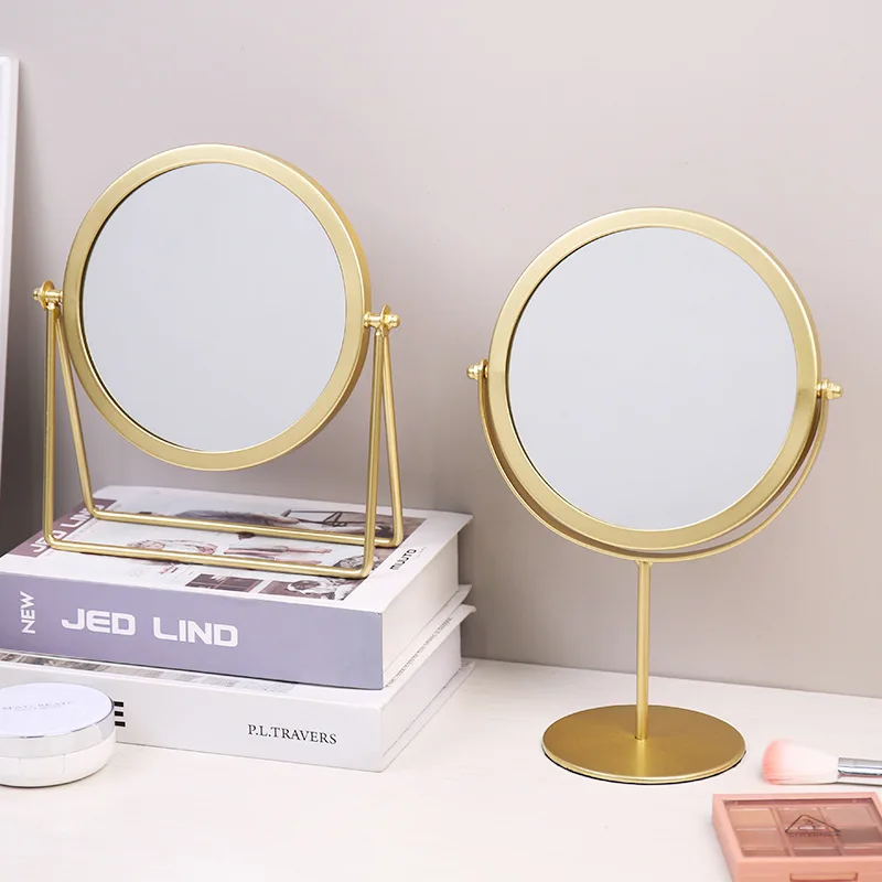 

Iron art INS desktop makeup mirror simple and modern home desktop dressing table mirror makeup accessories