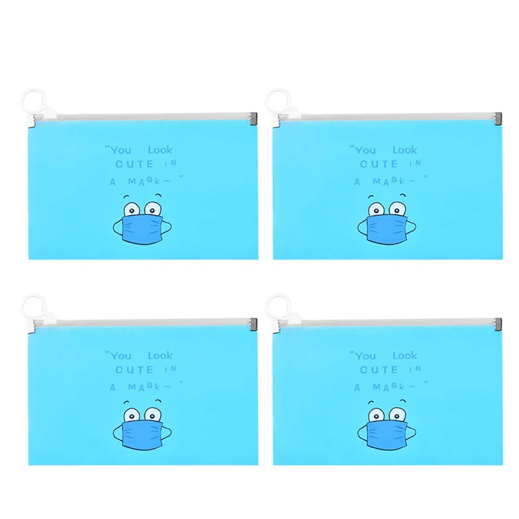 4pc Waterproof Mask Holder Portable Face Case Bag Organizer Foldable Cleaning Storage Bags Facemask | Дом и сад
