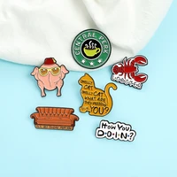 db531 cartoon cute cat metal brooch button pin denim jacket pin jewelry decoration badge clothing lapel pin gift for friends