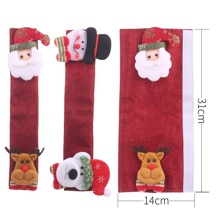 4pcs Fridge Handle Covers Christmas Microwave Oven Dishwasher Door Cover Decorations for Home | Дом и сад