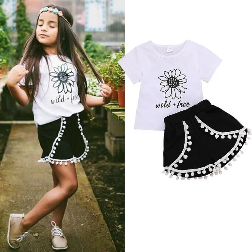 2019 Новое поступление Детская футболка с надписью Подсолнух для маленьких