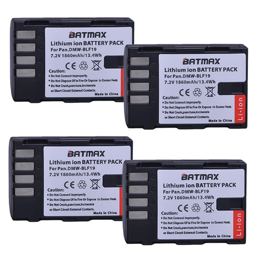 4Pcs 2 шт. 1860 мАч DMW-BLF19, DMW-BLF19e, DMW-BLF19PP батарея для Panasonic Lumix DC-GH5, DMC-GH3, DMC-GH3K, GH4, GH4K цифровой камеры - Цвет: 4Pcs