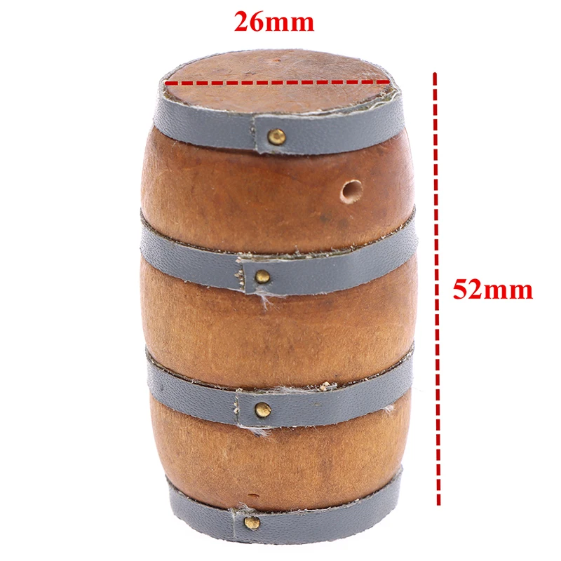 

1:12 Miniture Dollhouse Mini Wooden Red Wine Barrel Beer Cask Beer Keg Decor Dolls House Decoration Accessories