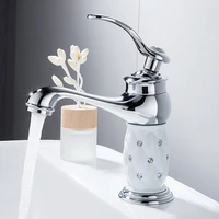 european bathroom sink faucet gold basin single handle faucets diamond water mixer crane hot cold chrome bath brass mixer tap