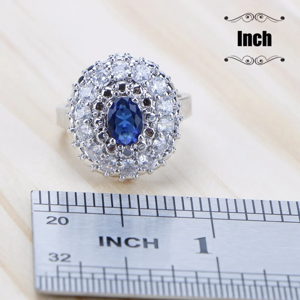 Набор свадебных ювелирных изделий из голубого CZ камня свадебные серьги для