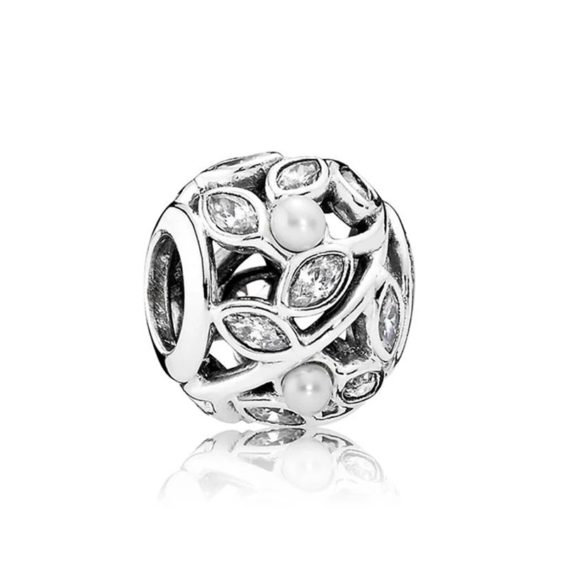 Женский браслет из серебра 925 пробы с подвеской в виде листьев | Украшения и