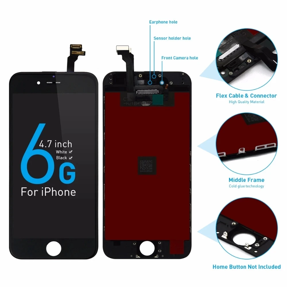 10 шт./лот OEM дисплей для iPhone 6 6g 6S AAA +++ Замена ЖК-экрана 7 8 5 5S 5C детали 3D сенсорный