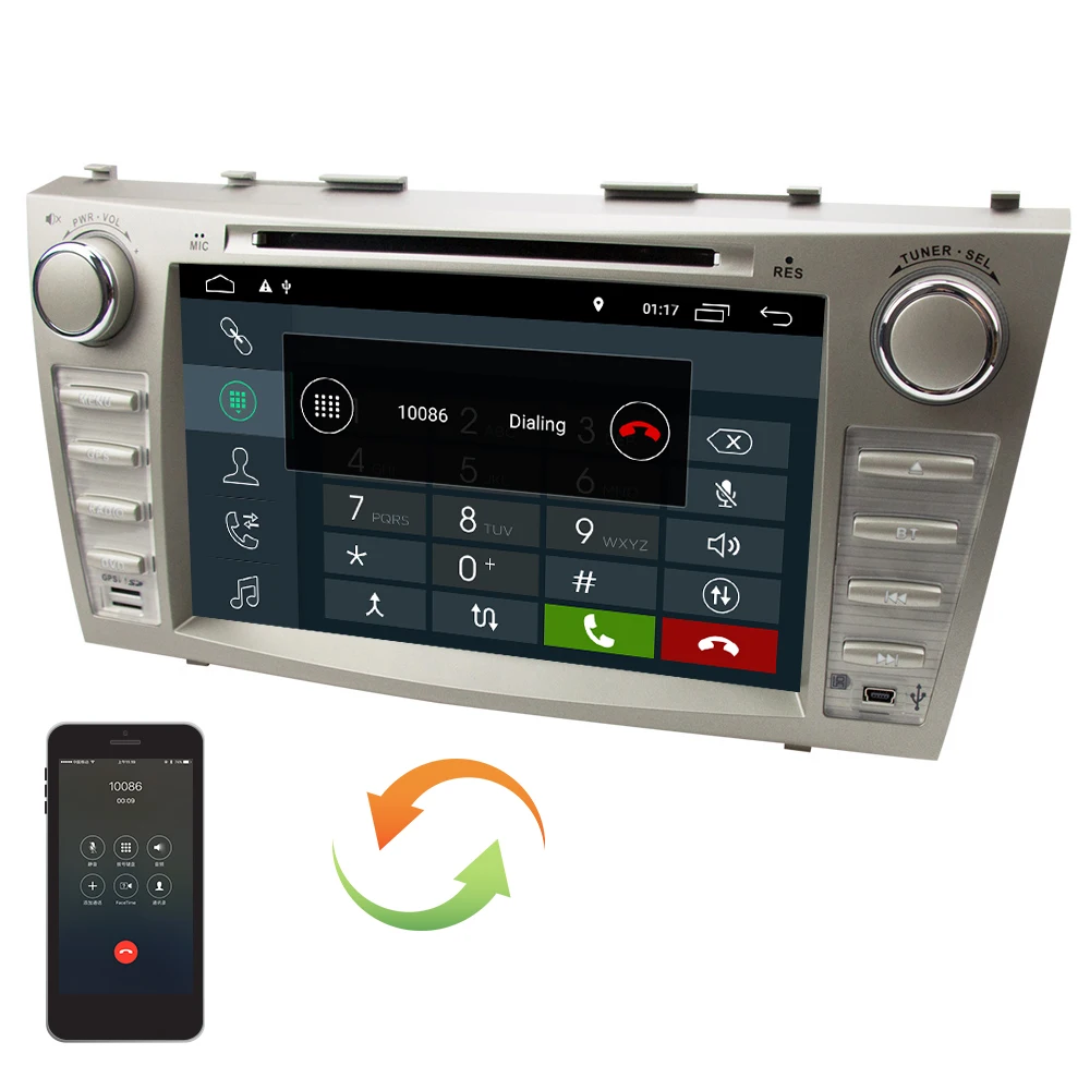 Автомагнитола Eunavi 2 Din Android 10 DSP Dvd стерео для Toyota Camry 2006 2007 2008 2009 2011 GPS головное