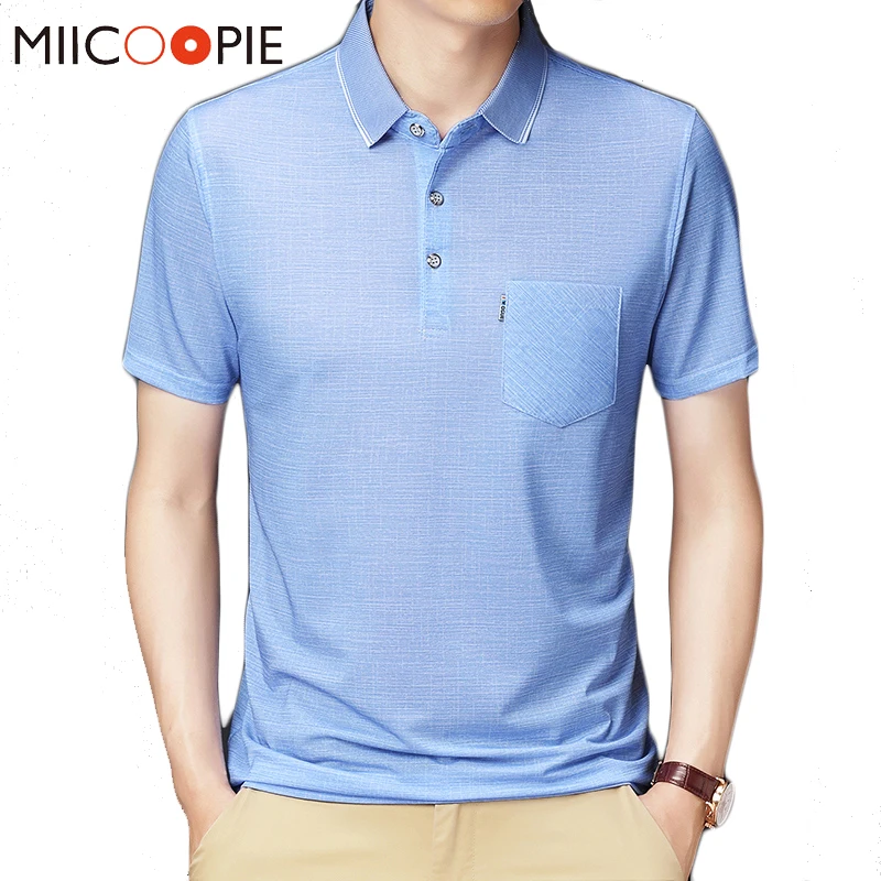 

Рубашка-поло мужская с отложным воротником, деловой брендовый Повседневный однотонный топ с коротким рукавом, одежда для улицы, размеры до ...