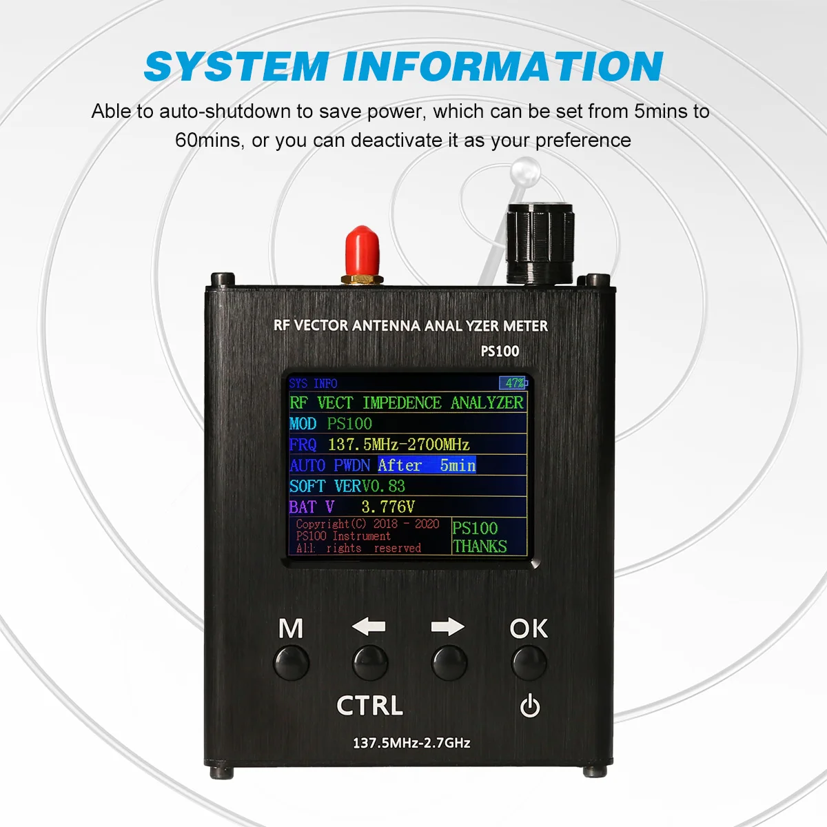 SWR RF векторный антенный анализатор Измеритель 2 4 дюймов TFT Экран дисплея
