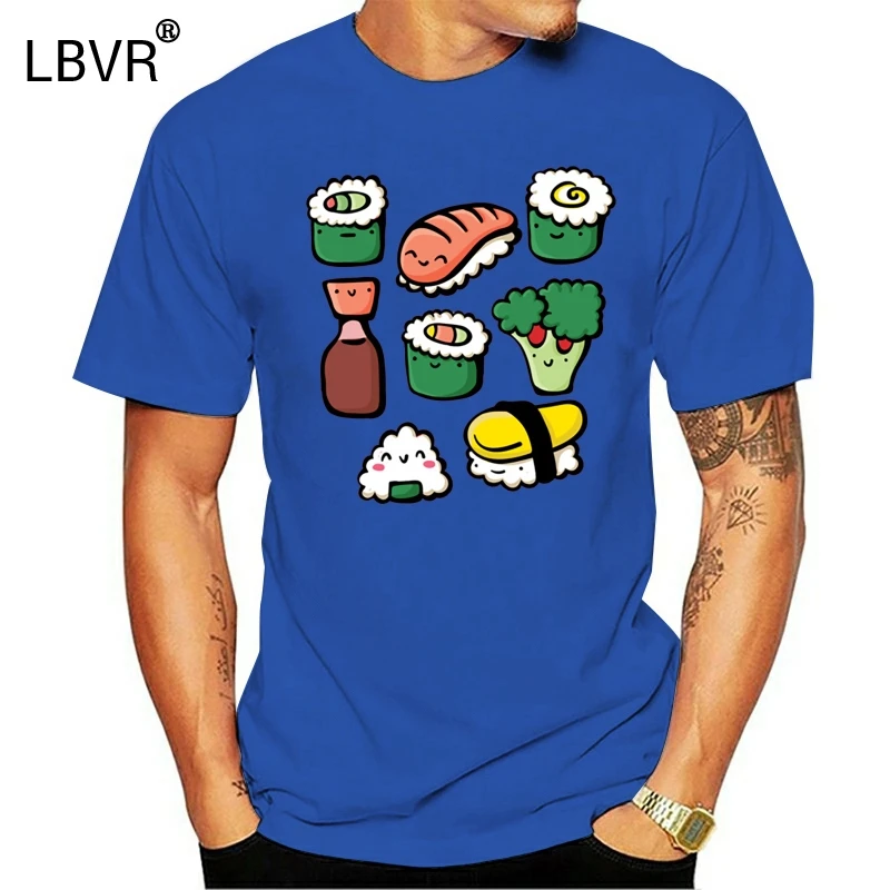 Kawaii Sushi Dudes Ahegao Funny Cartoon T Shirts Student Tops ' Tees Red Free Coupons Super Discount Chritmas T-Shirt Best Gift | Женская