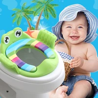 cartoon frog potty training seat for kids boys girls toddlers toilet seat with cushion handles backrest