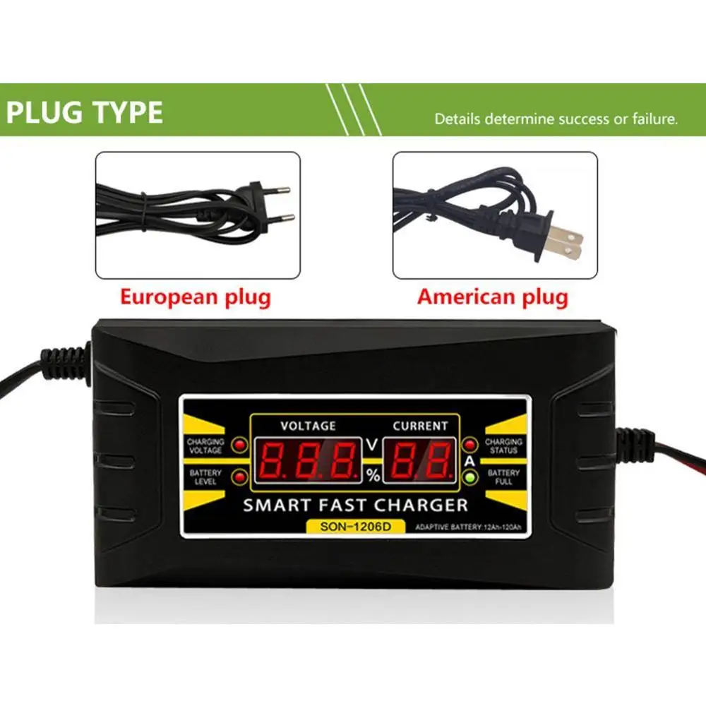 Полностью автоматическое автомобильное зарядное устройство для аккумуляторов 12