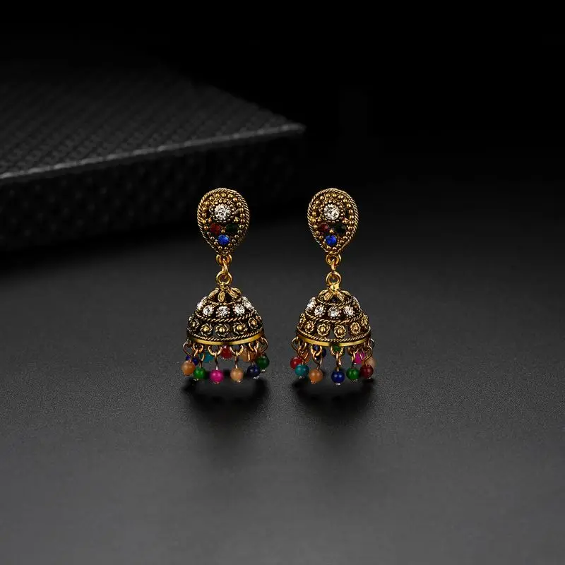 Новые дизайнерские этнические серьги null античные винтажные цветные бусины