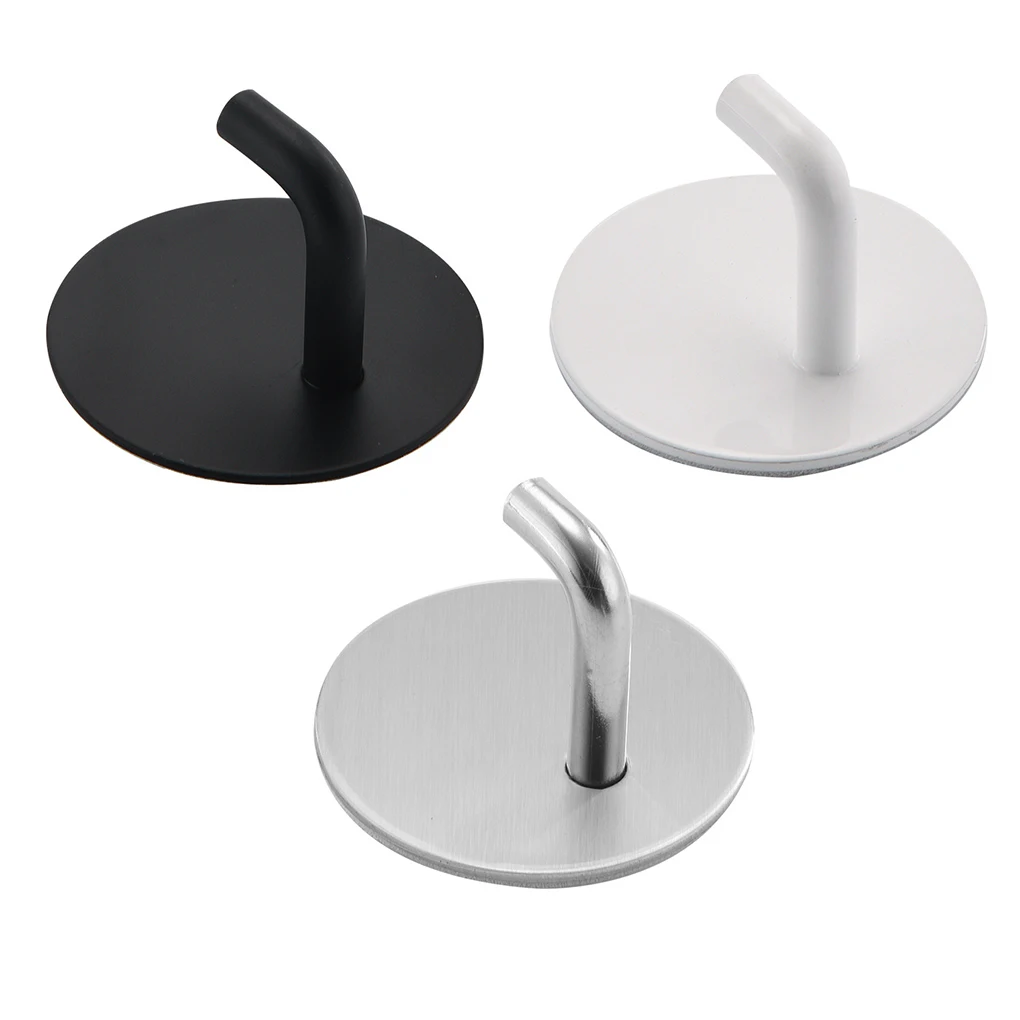 

1pcs Storage Hanger 304 Stainless Steel Wall Hook Self-adhesive Towel Hanger Punch-free Kitchen Bathroom Hanging Hook