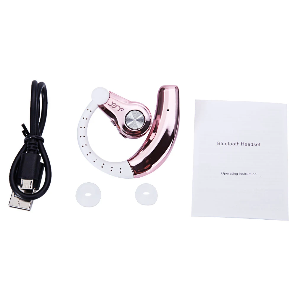 

Wireless Stereo Earplug Bluetooth Headset HD 4K Sound Earphone 4.1 Single Battery English Version Voice Prompt Rose Gold