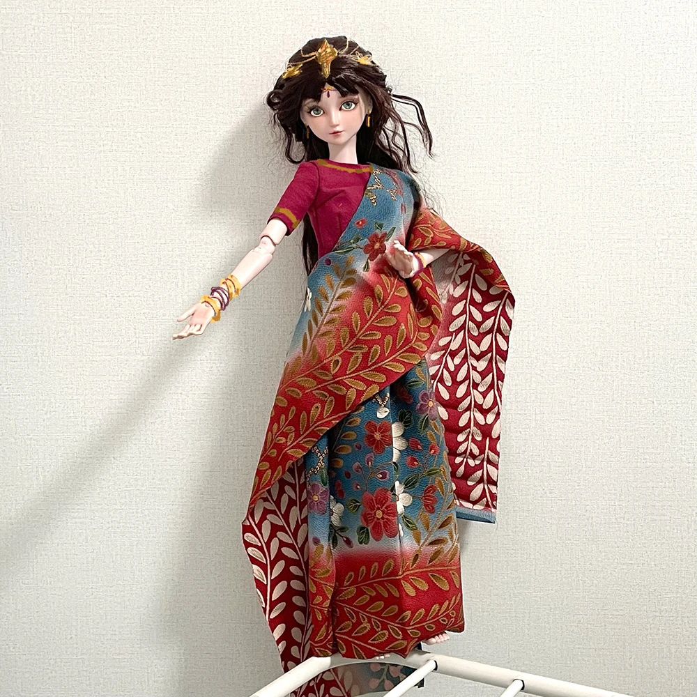 

1/3 BJD Кукла SD одежда, модное платье, индийская Одежда для девочек, игрушки, аксессуары, кукла ручной работы, комплект платья, модное Повседнев...