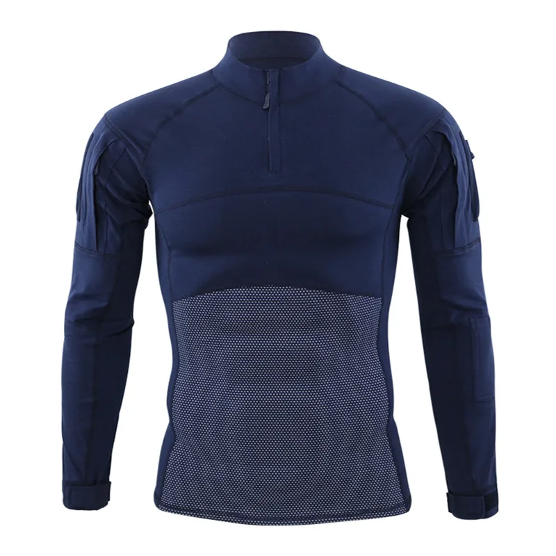 Мужская армейская камуфляжная футболка с длинным рукавом в стиле милитари |