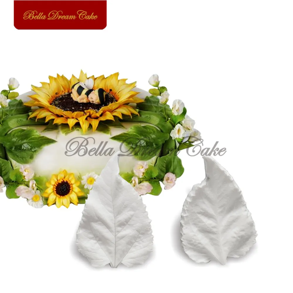 

Силиконовая форма в виде листьев подсолнуха для цветов из мастики, форма для торта, конфет ручной работы из жевательной пасты, форма для вып...