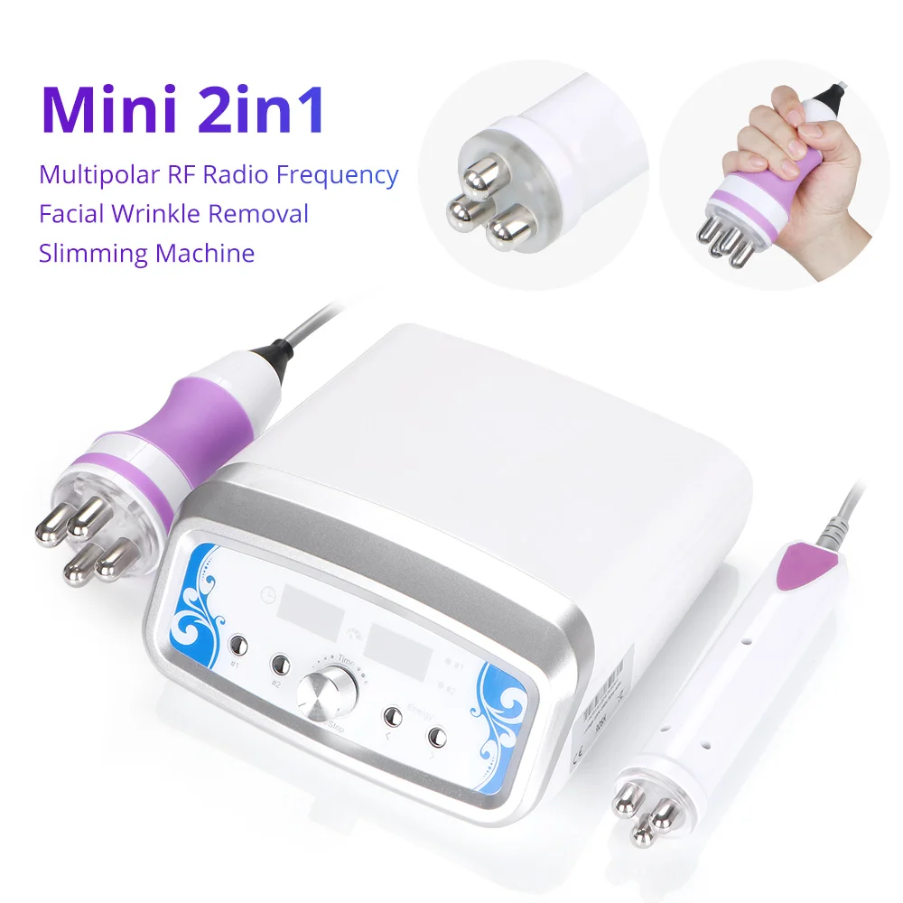 Mini 2 In1 Multipolar RF Radio Frequency Facial Wrinkle Removal Slimming Machine