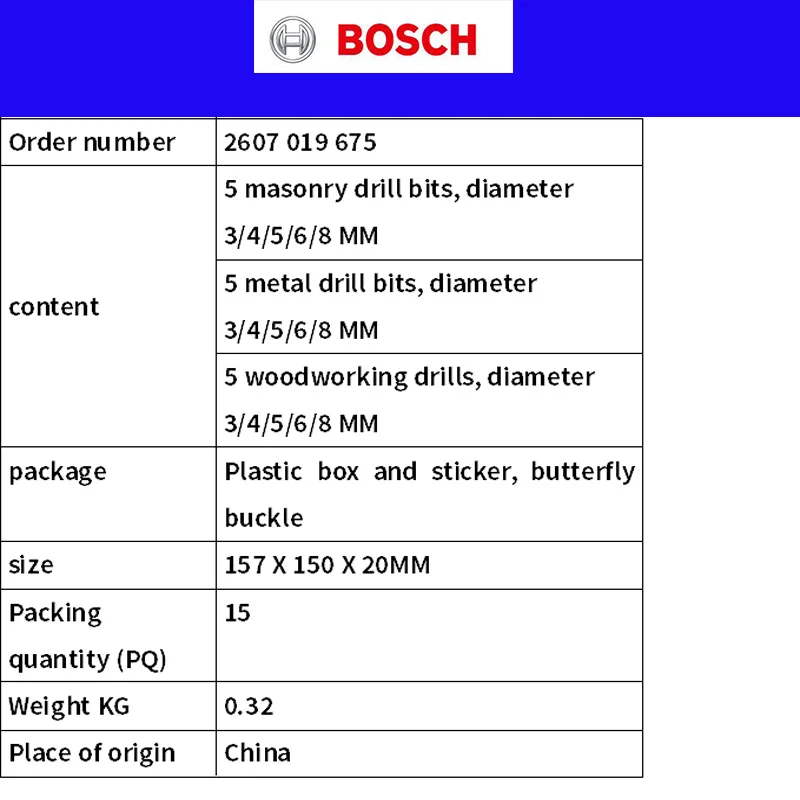 Bosch(Бош) 15/30/33 набор палочек для обработки металлов/кирпичная кладка защита от ударов/Деревообработка твист Сверл Из быстрорежущей инструментальной стали аксессуары