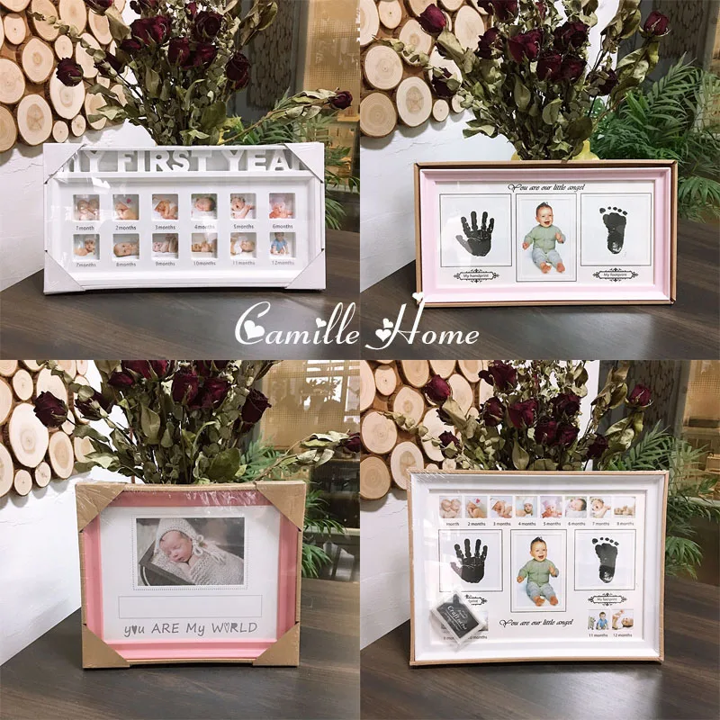 Фоторамка для новорожденных подставка под руку и следы мой первый год подарок на