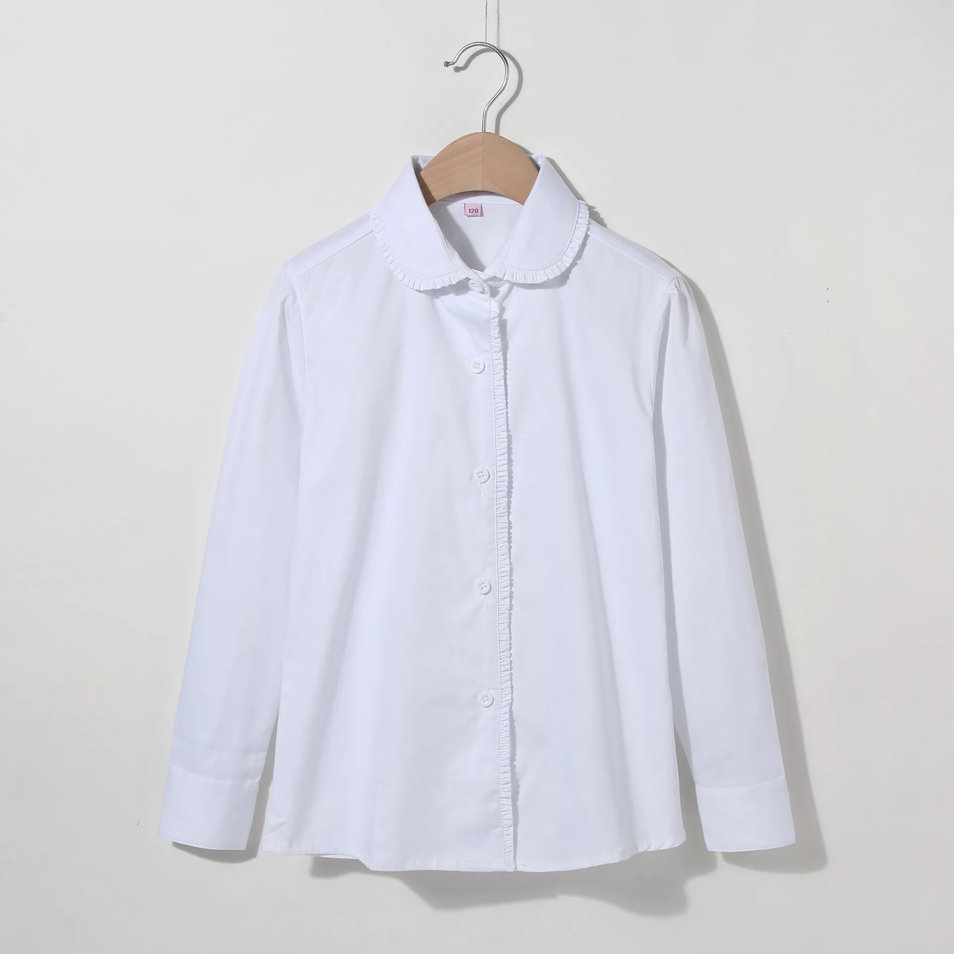 Одежда для школы рубашки с длинными рукавами девочек белые блузки Осенняя