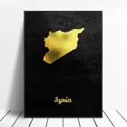 Золотая карта Сирия холст настенная печать современный плакат Настенные картины декор для гостиной