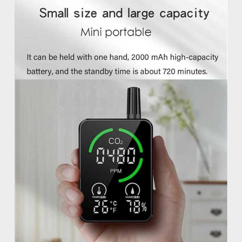 

Indoor Air Quality Digital Carbon Dioxide Temperature Humidity NDIR Sensor IAQ CO2 Monitor Portable Air Quality IAQ