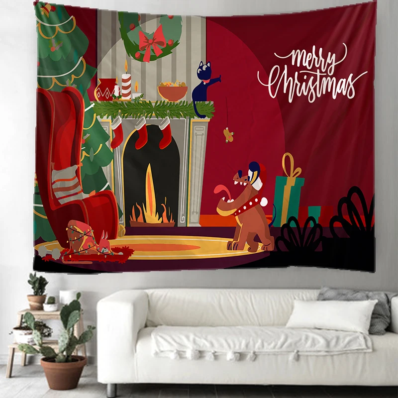Счастливого Рождества Гобелен Мандала гобелен стены ткань путешествия матрас