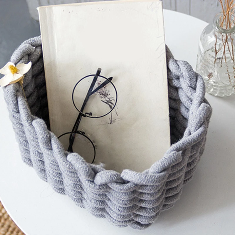 Корзина для хранения из толстого хлопка ручное плетение Скандинавская