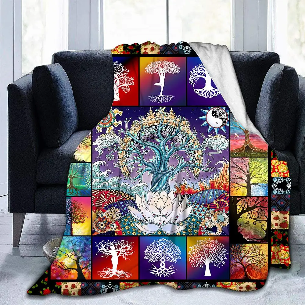 

Baum des Lebens Decke Pagode Baum Flanell Decke Mandala Fleece Decke Fuzzy Plüsch Weiche für Couch Sofa Schlafzimmer Wohnzimmer