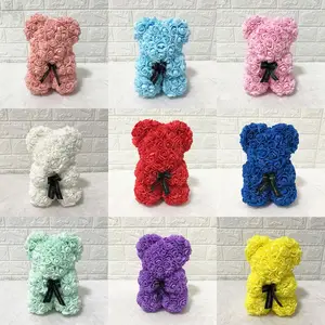 Подарок на день Святого Валентина, 25 см, красная роза, мишка тедди, роза, цветок, искусственное украшение, рождественские подарки, подарок на День святого Валентина для женщин