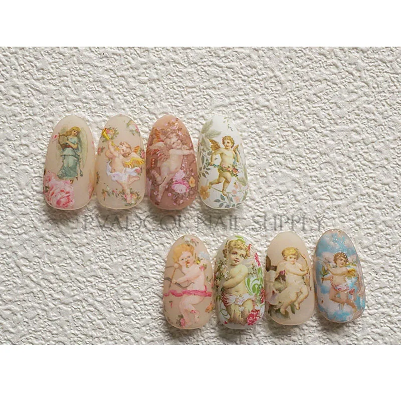 Наклейка-слайдер для ногтей с ангелом переводная пленка акриловых дизайнов