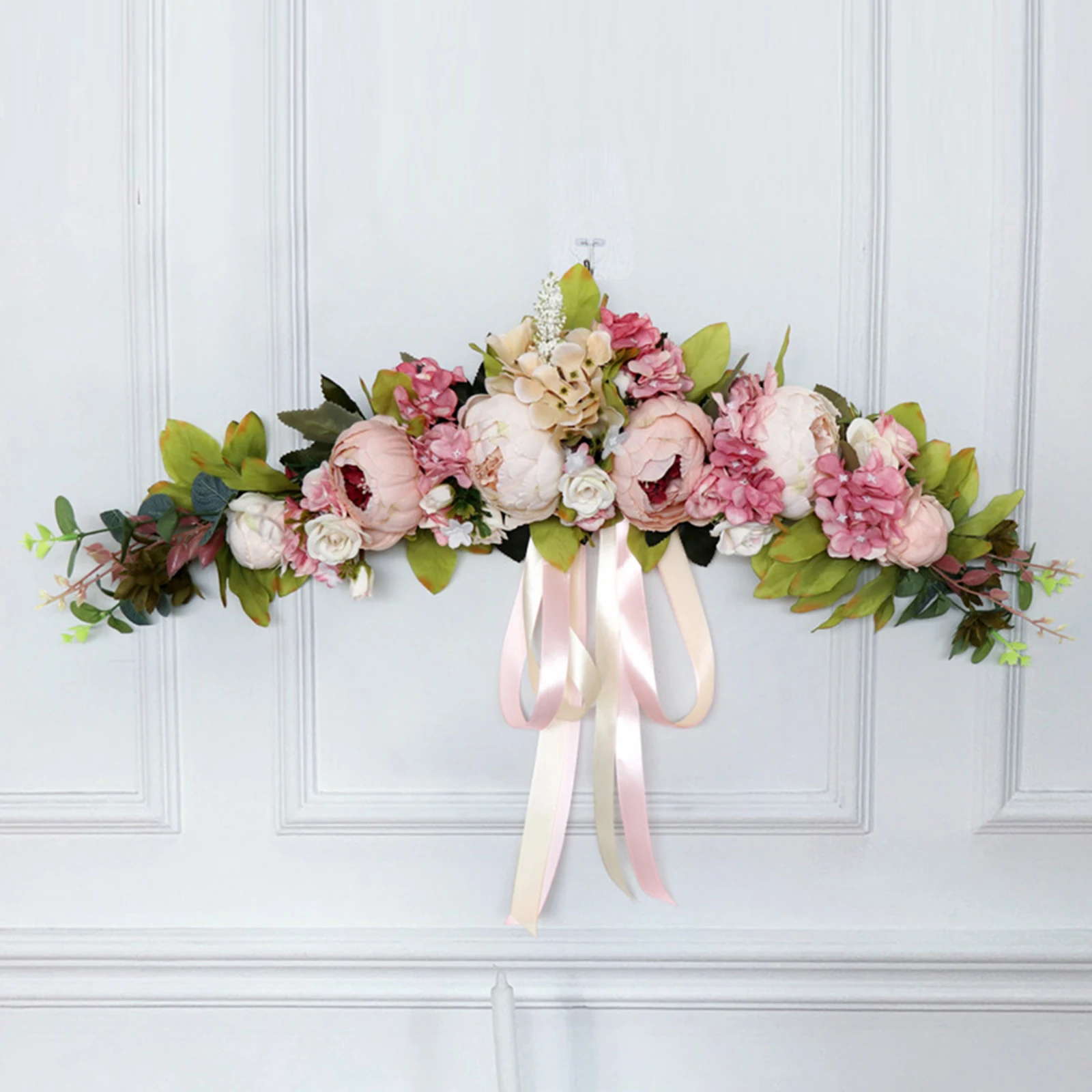 

Rose Peony Artificial Flower Wreath Wedding European Style Door Lintel Wall Decoration Flower Door Wreath Home Christmas Decor