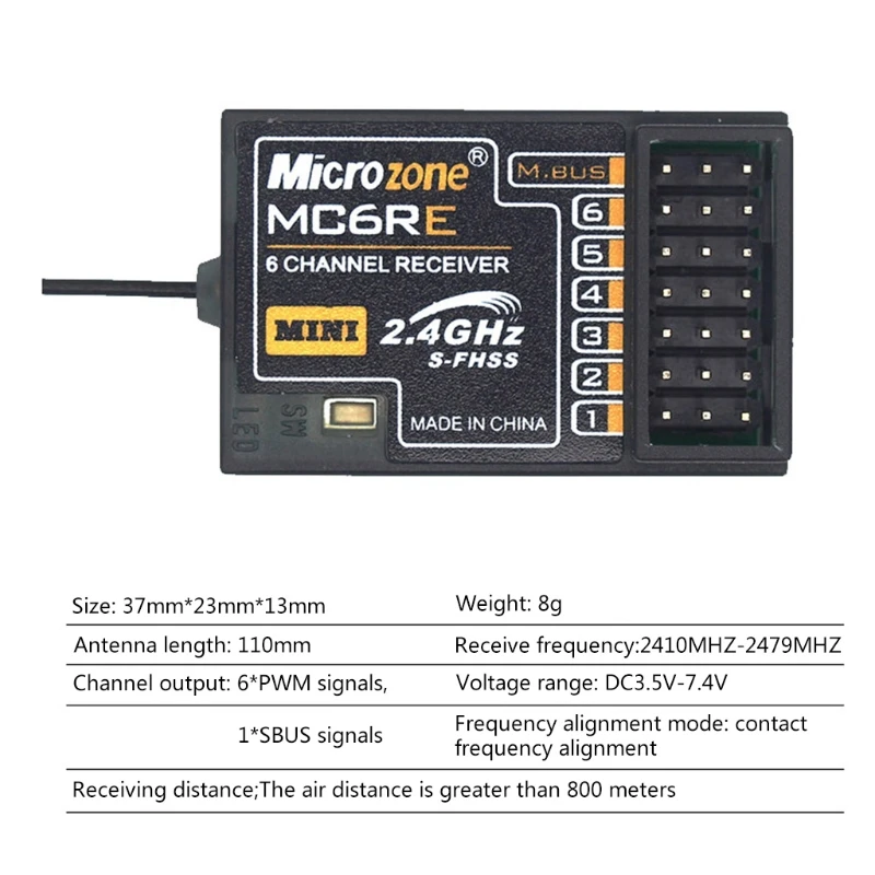 6-канальный 2 4 GHz MC6RE приемник для лазерной обрезки модели самолета радио