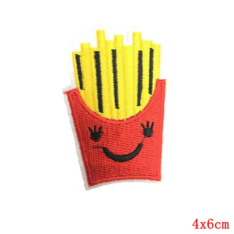 Еда картофель фри колы клей для гамбургера аппликация перегрева одежды