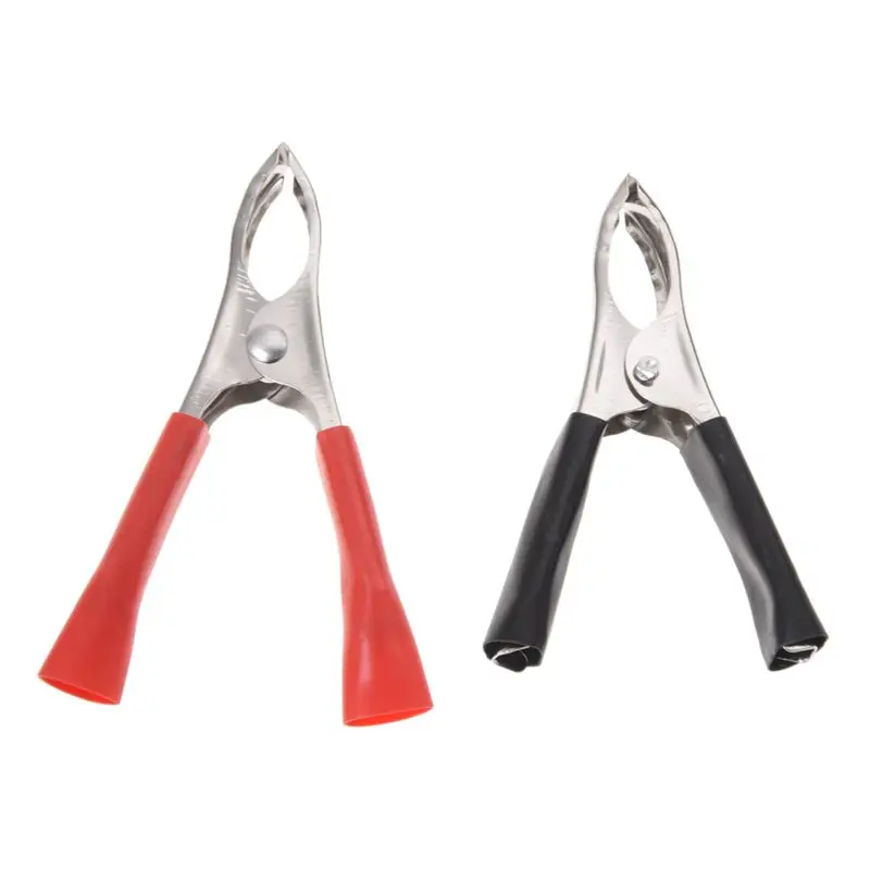 2 пары посеребренные изолированные Автомобильные батареи зажимы &quotкрокодил&quot