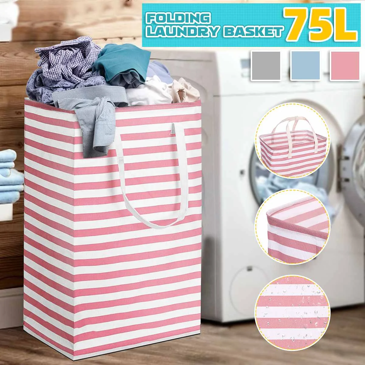 

Складная 75L большой Ёмкость корзина для белья Прачечная для хранения грязной одежды ведро-органайзер бытового детские игрушки сумка для хр...