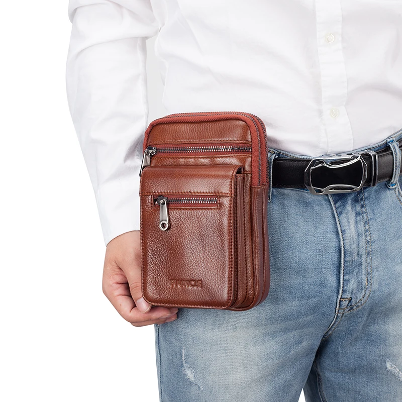 Мужской ремень из натуральной кожи мобильный телефон регулируемая