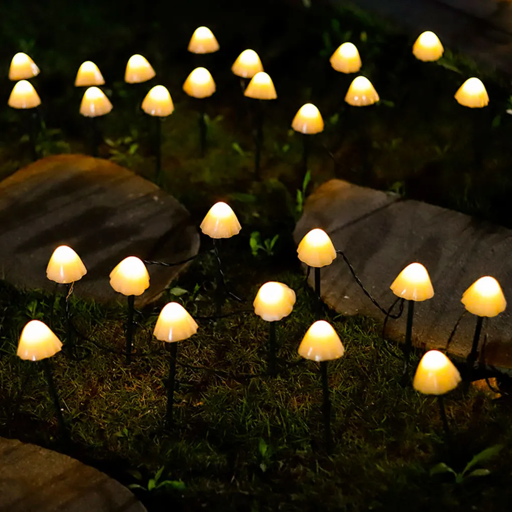 

2021 NEW LED Solar String Light Garden Decoration Mushroom Lights IP65 Waterproof Garland Patio Decor Outdoor Solar Lights