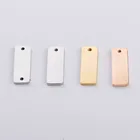 100% нержавеющая сталь 12 отверстия прямоугольные бирки амулеты для гравировки металла бар бирка Зеркало полированная оптовая продажа 20 шт